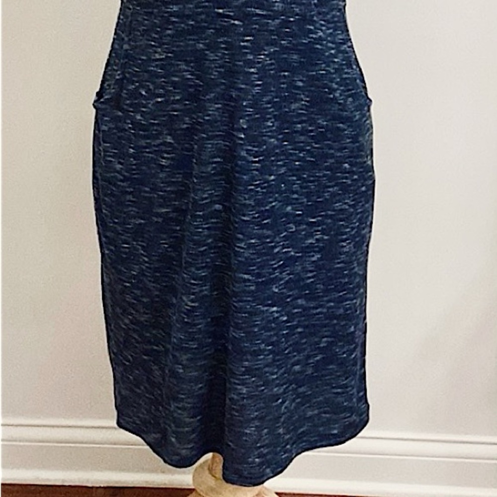 Christopher & Banks Blue White Heathered S Coastal Preppy Weekend Casual Dress - Picture 3 of 11